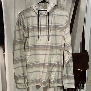Ocean Current Cream Striped Hooded Shirt